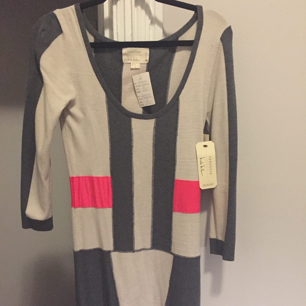 NWT Nicole Miller Artelier Sweater Dress Sz S